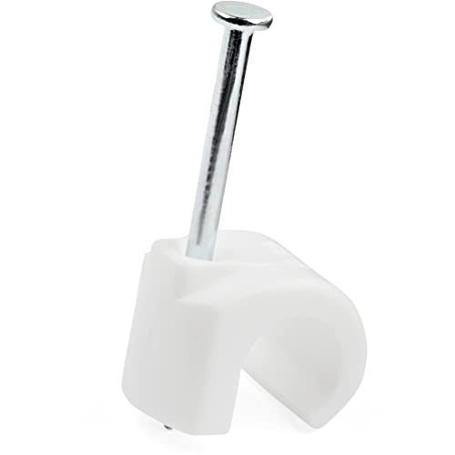 100 Pack Large Cable Clips with Nail - Reusable - Nail-in Clamps - Wire
