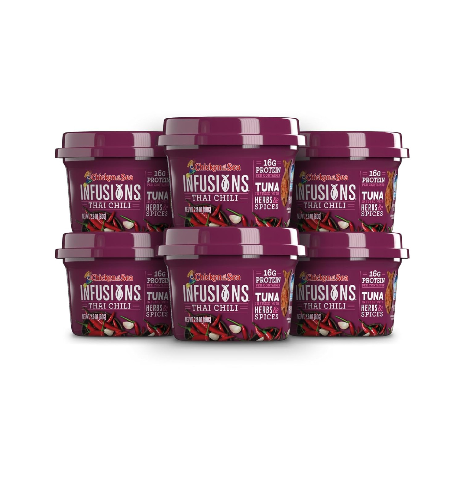 Chicken of the Sea Infusions Tuna, 2.8 Ounce Cups (Pack of 6), Wild Caught Tu...