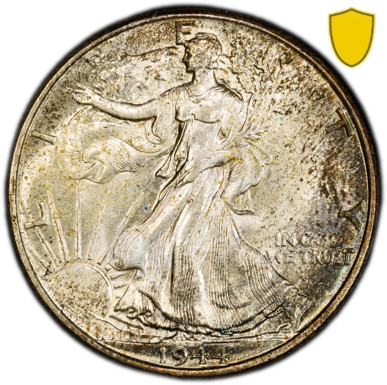 1944 Toned Walking Liberty Half Dollar PCGS MS 66 Toning Silver Coin 50C