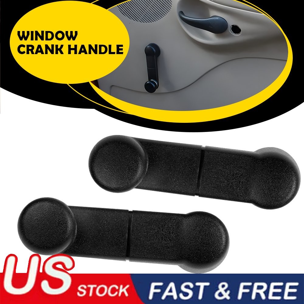 For Ford Ranger E Van F Pickup Window Crank Handle Inside Front Black Set of 2