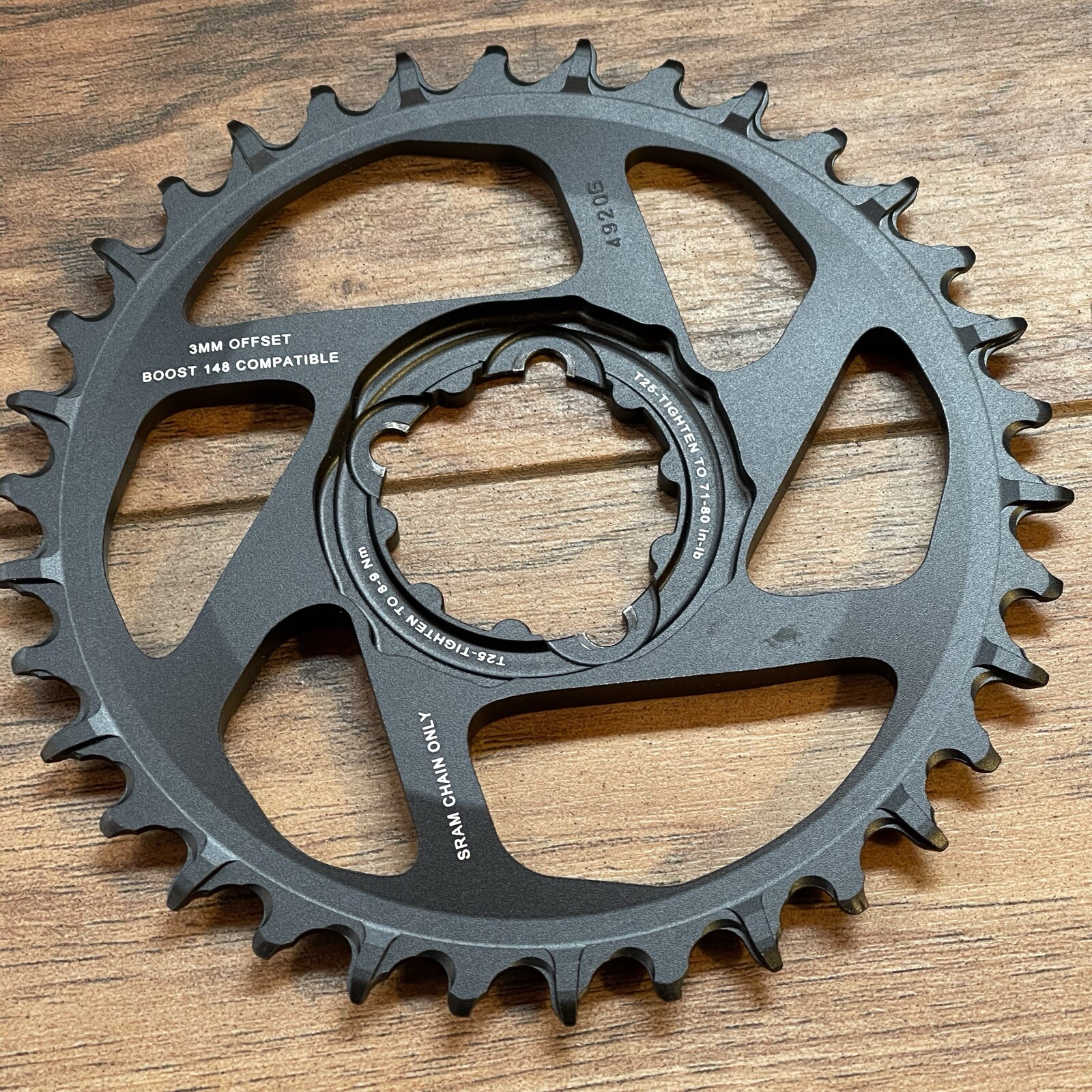 SRAM X-Sync 2 Eagle SL Direct Mount Chainring 34T 3mm Offset Gray No Bolts