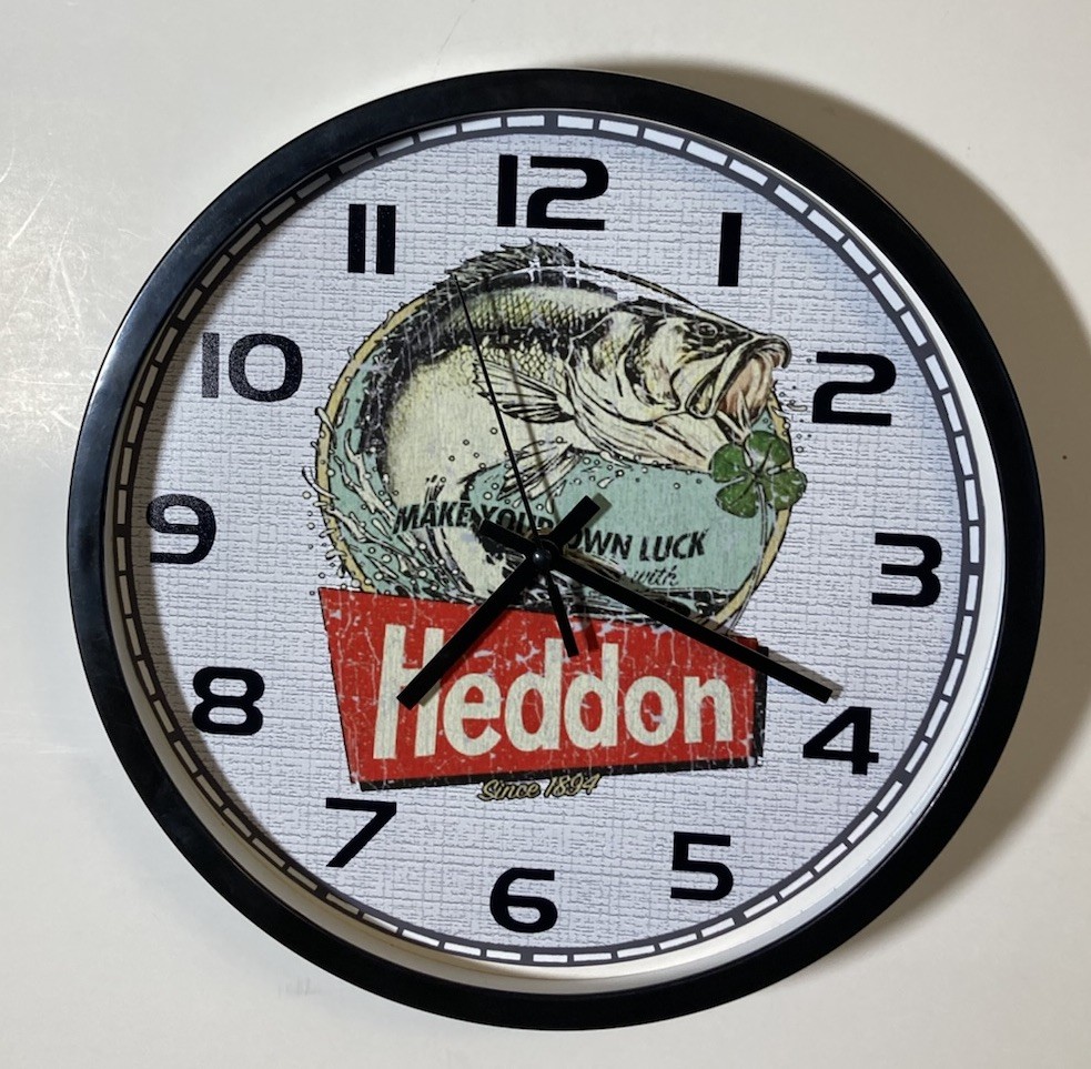 Heddon Fishing nostalgic logo Battery Operated Wall Clock