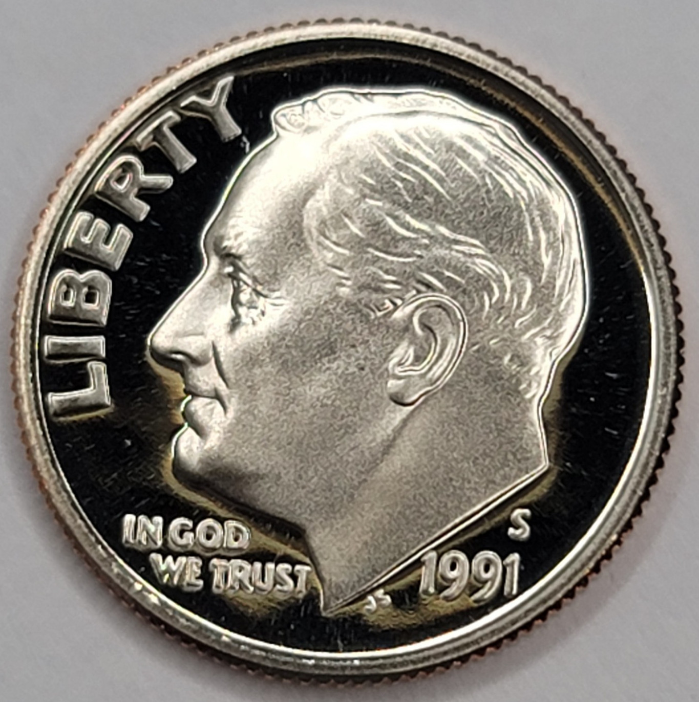 1991 S Gem Proof DCAM Roosevelt Dime - CN-Clad