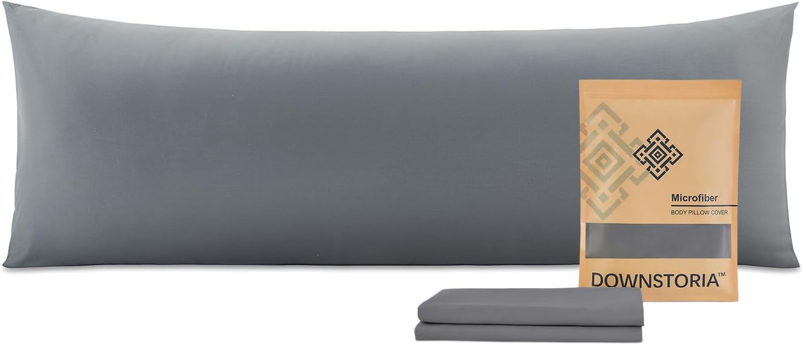 Body Pillow Cover, Ultra Soft Microfiber Long Pillowcase, 20x54 inch (Dark Gray)