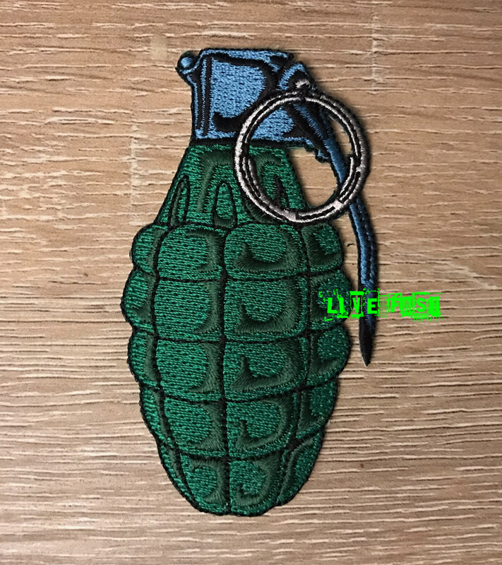 HAND GRENADE PATCH biker grenade military history vietnam war vet grunt infantry