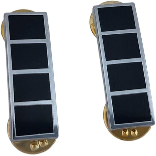 PAIR OF US ARMY CHIEF WARRANT OFFICER 4 (CW4) RANK DRESS LAPEL PIN METAL BADGE