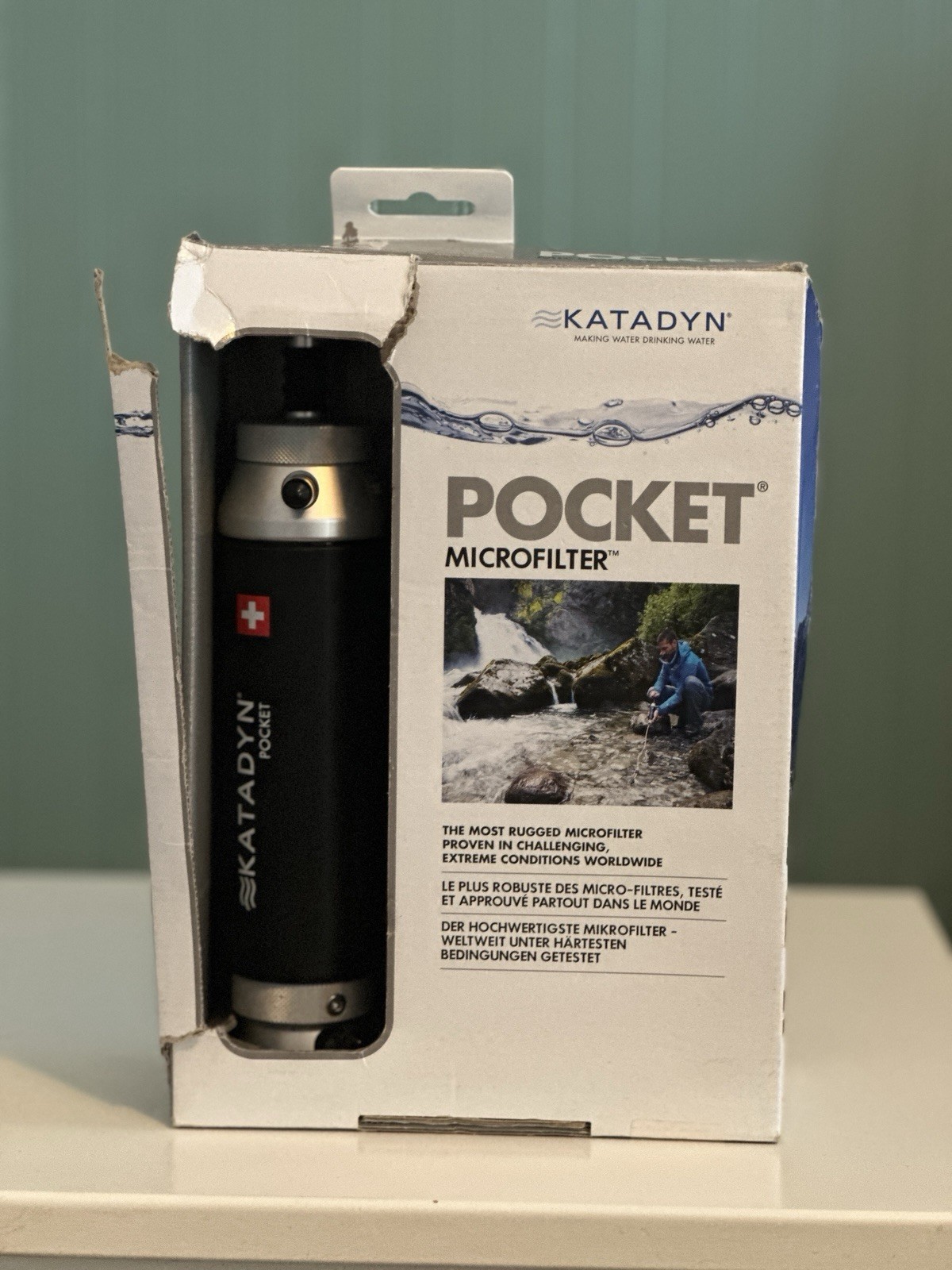 Katadyn Pocket Water MicroFilter for Backpacking & Emergency Preparedness 👀 box