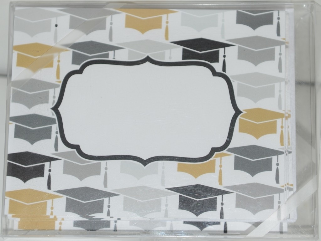 Rosanne Beck 211 1355 Folded Note Grad Hats Gold Cards and Envelopes Package 10