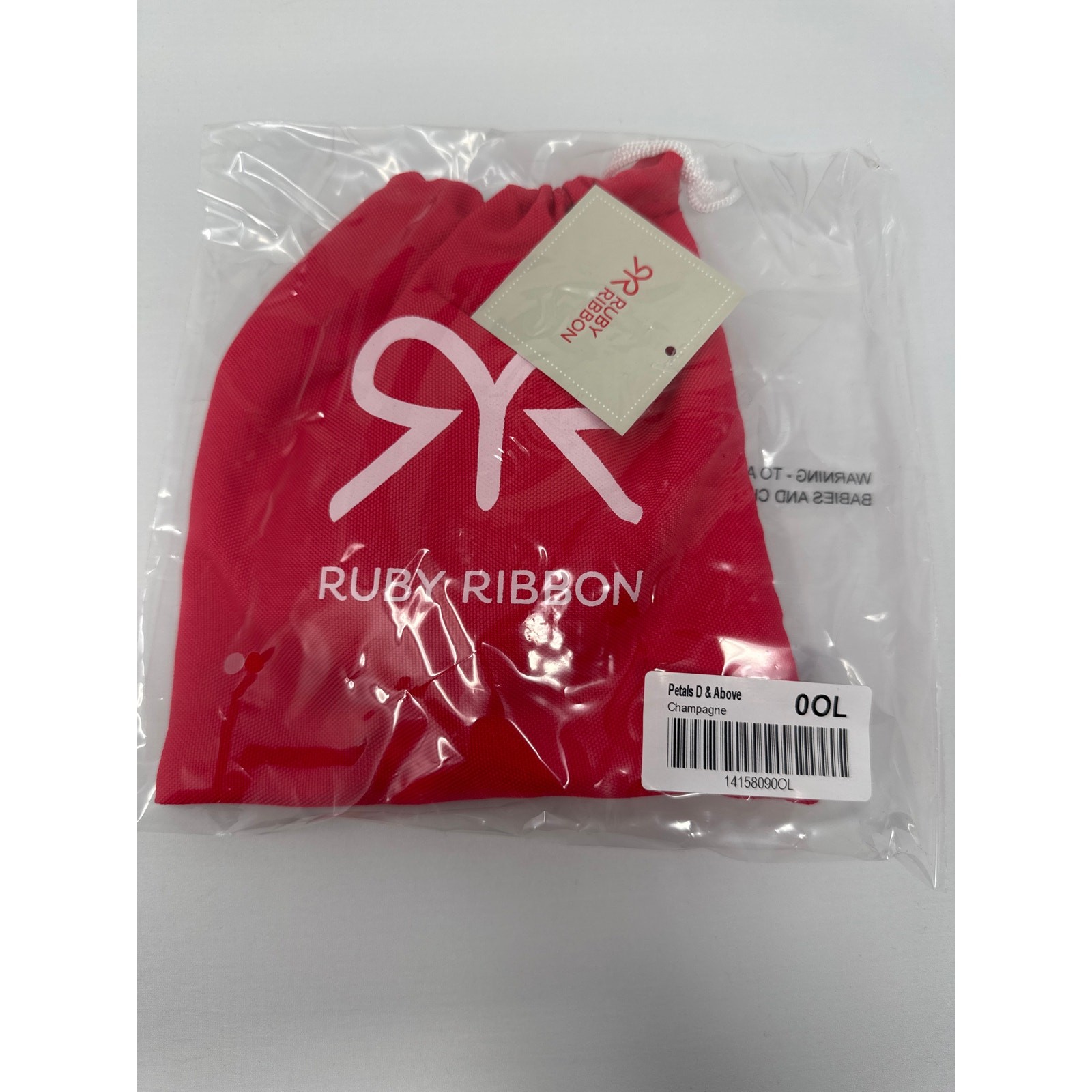 Brand New Ruby Ribbon Women's Size D Bra and Above Nipple Covers Champagne