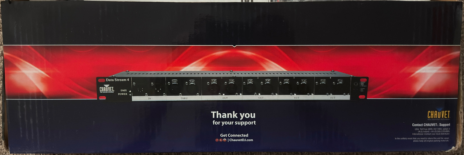 Chauvet DJ Data Stream 4 Single-Rack-Space Universal DMX-512 Optical Splitter