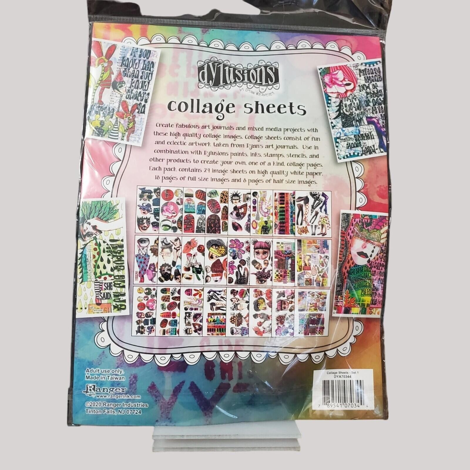 Ranger Dylusions Collage Sheet 8.5 X 11 Set 1 24pc