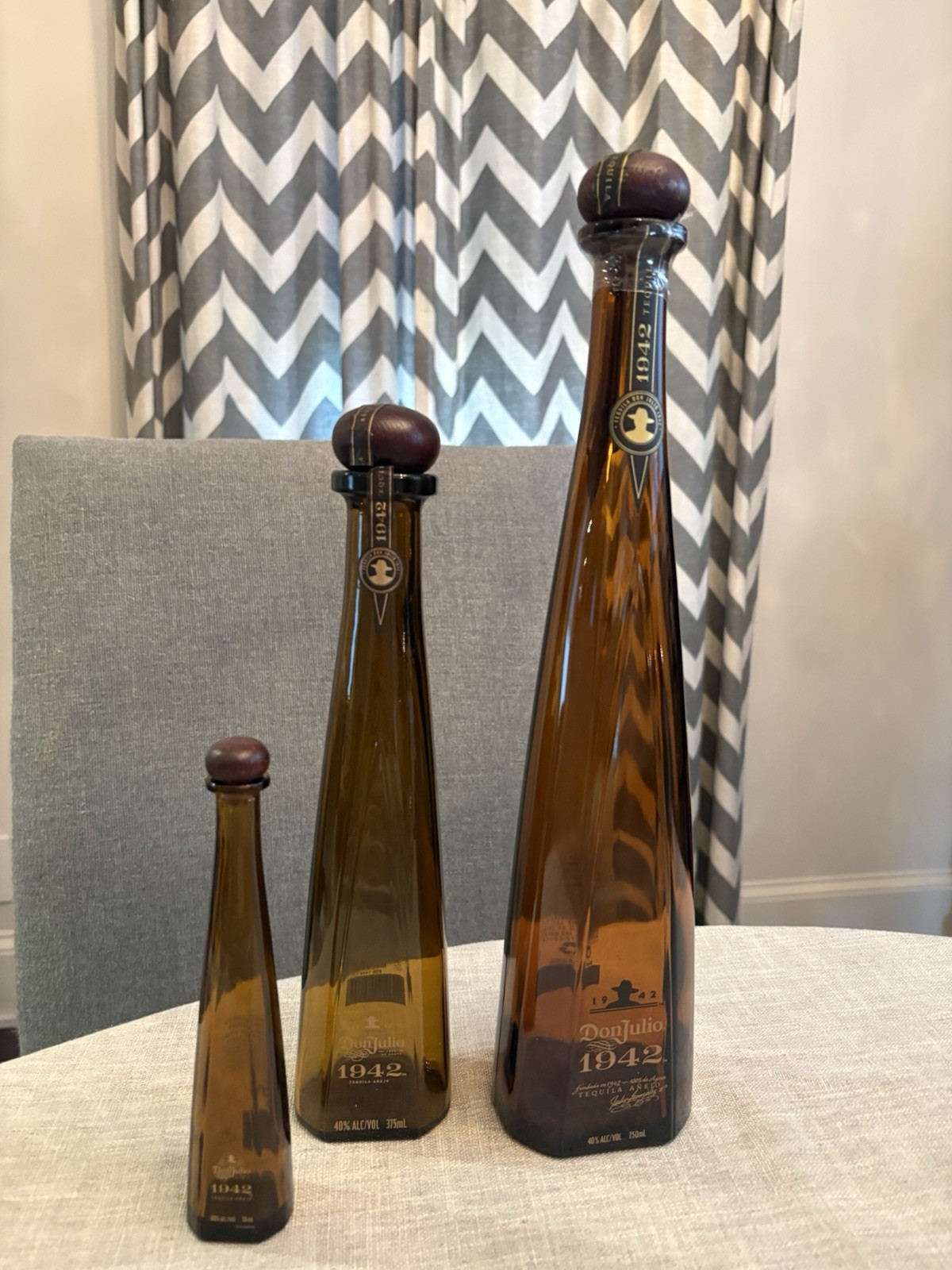 Don Julio 1942 Tequila Brown Glass Liquor Bottle Lot of 3 Bottles EMPTY!