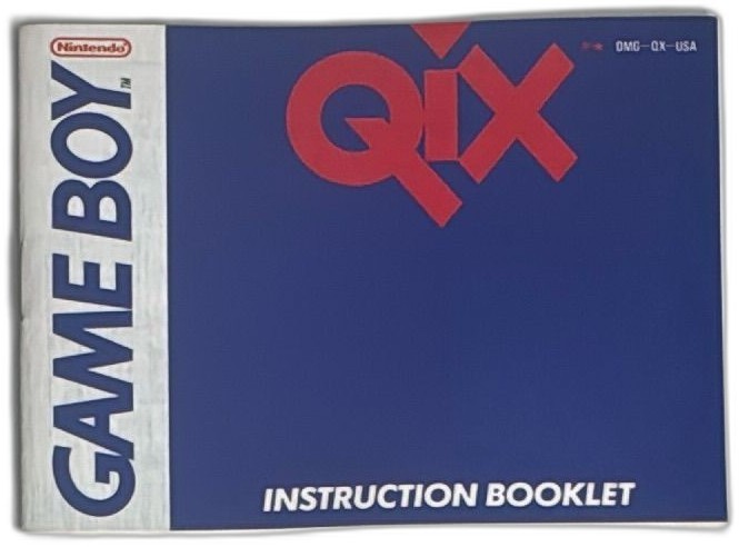 Qix Game Boy Instruction Booklet Original 1990 Nintendo DMG-QX-USA Blue Manual