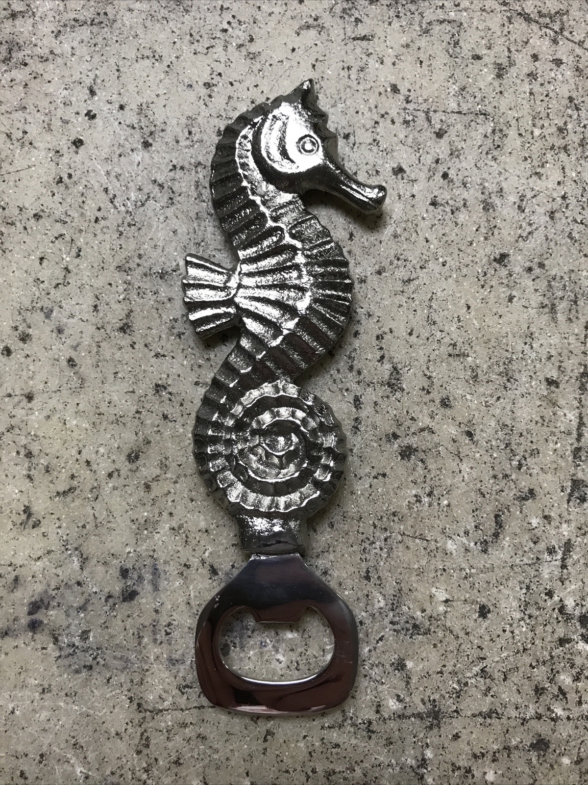 Vintage Metal Seahorse Bottle Opener - Great Condition - Silver Color Fast Ship!