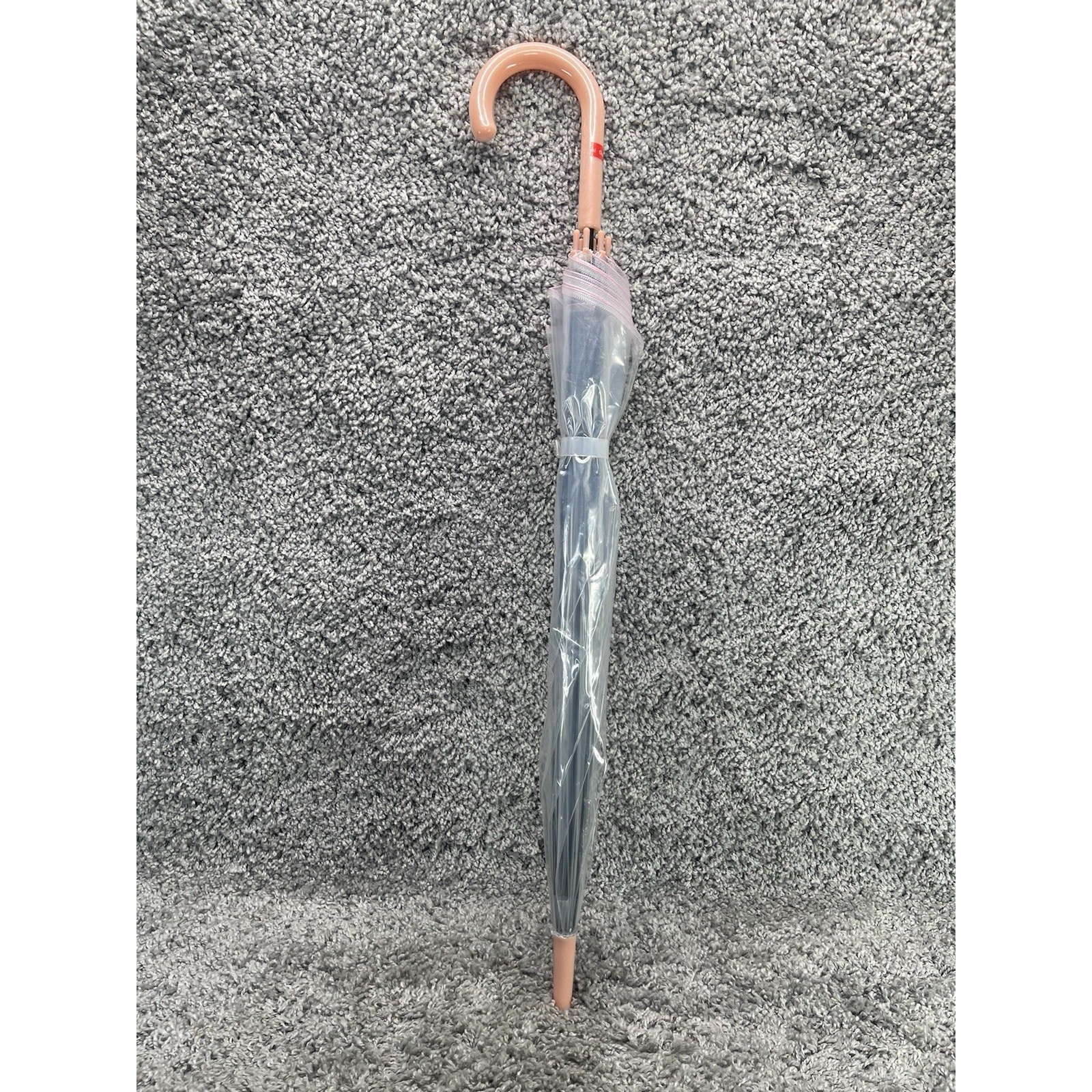 Large Transparent Clear See Through Umbrella With Pink Handle Brand New