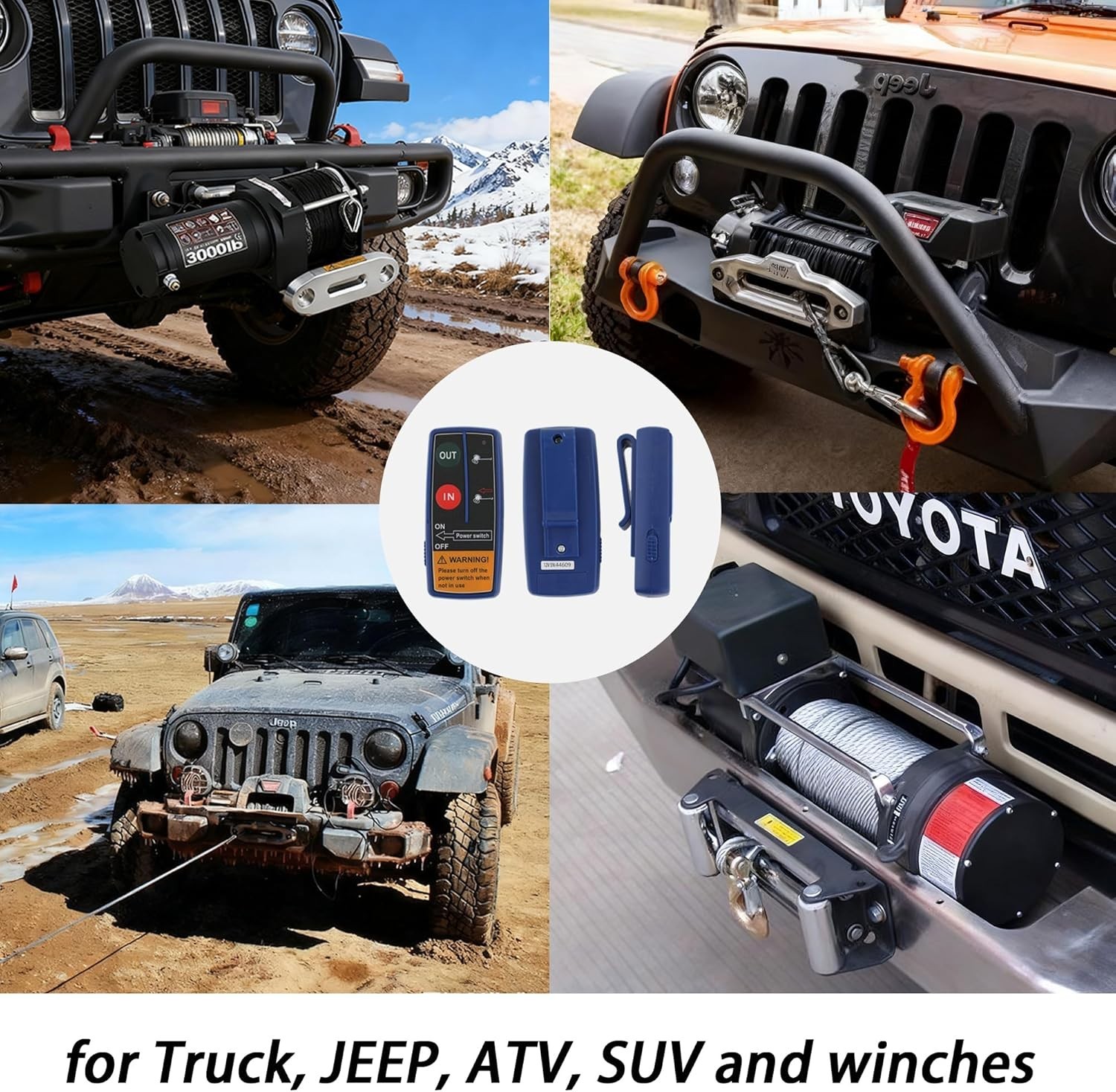 12V Wireless Winch Remote Control (2PCS) - Tool Offroad 17,000lb Capacity