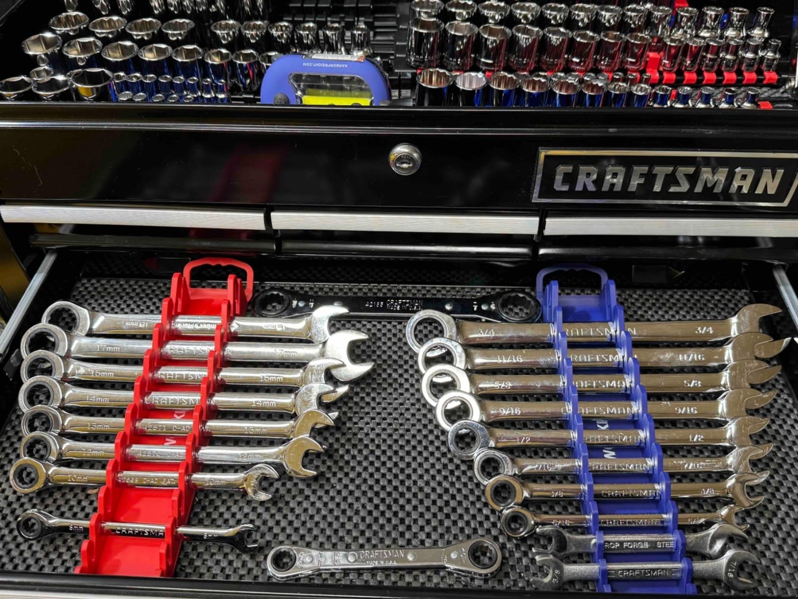 2 Pack Magnetic Wrench Organizer 12 Slot Holder Rack for SAE Metric Wrenches New