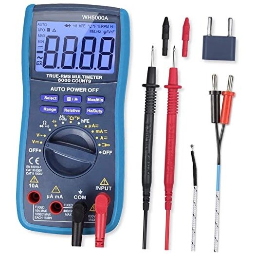 Professional Digital Multimeter CAT III 1000V CAT IV 600V - 6000 Count - Test