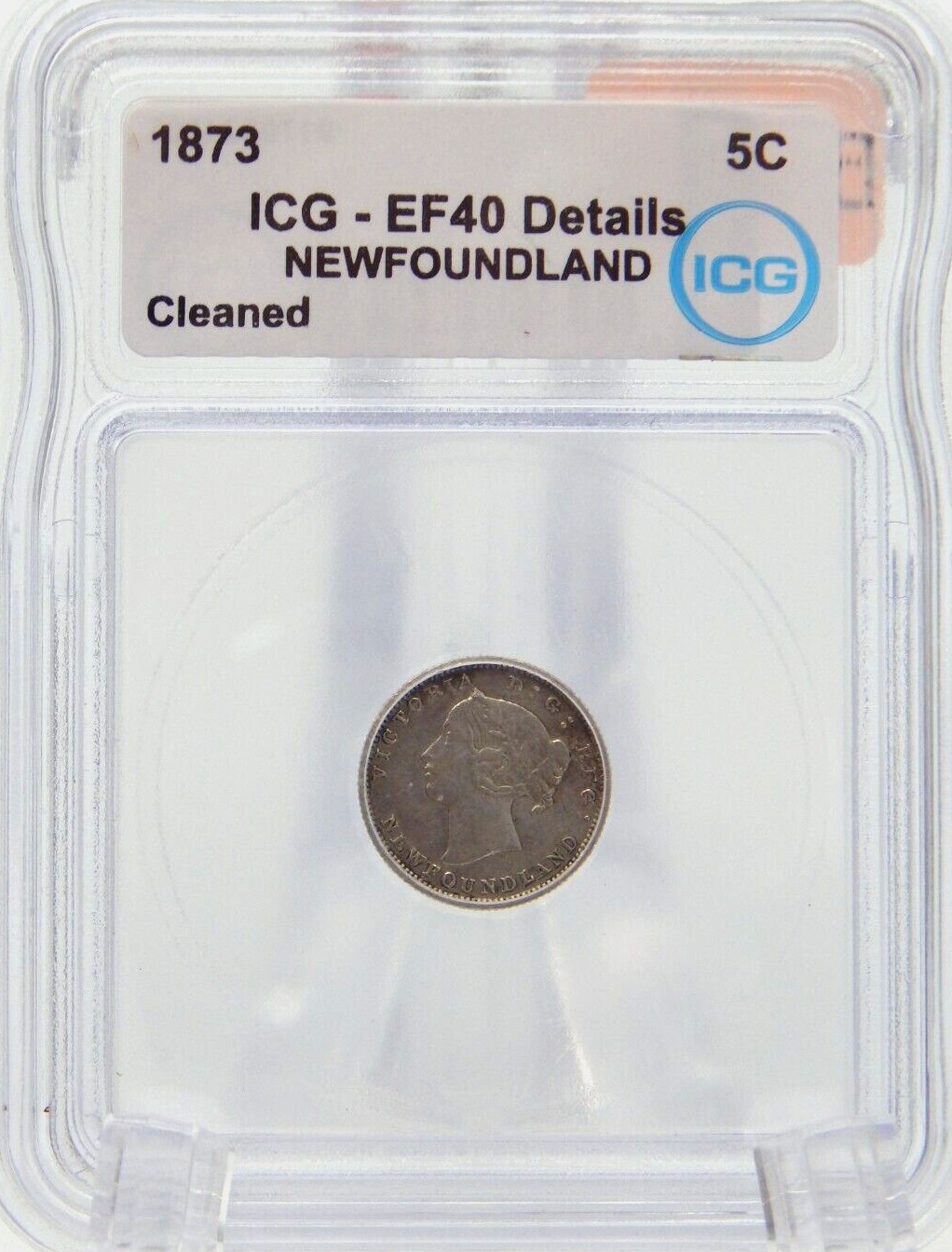 1973 Canada 5 Cent Piece Coin Nickel - ICG Graded EF40 DETAILS NEWFOUNDL (BT605)