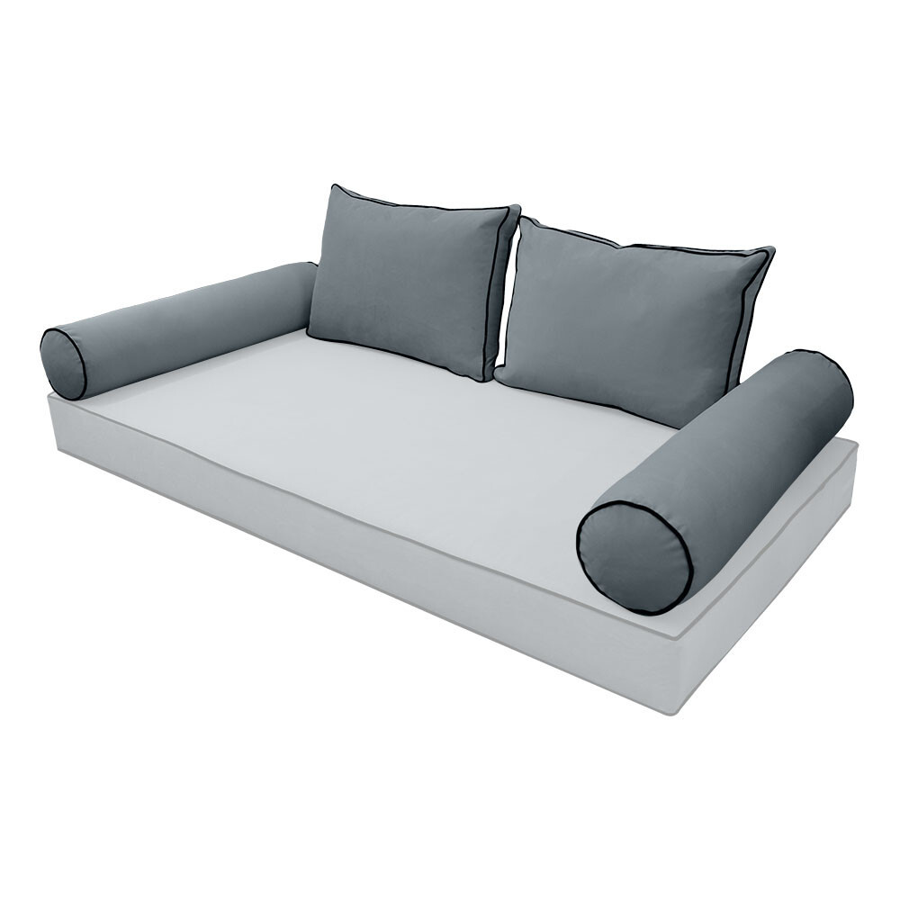SLIPCOVER ONLY Contrast Full Style V1 Velvet Indoor Daybed Bolster Cushion AD347