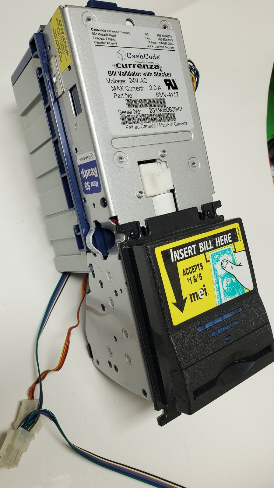 MDB validator accepts $1 - $5 for vending machinces - Dixie Narco Vendo National