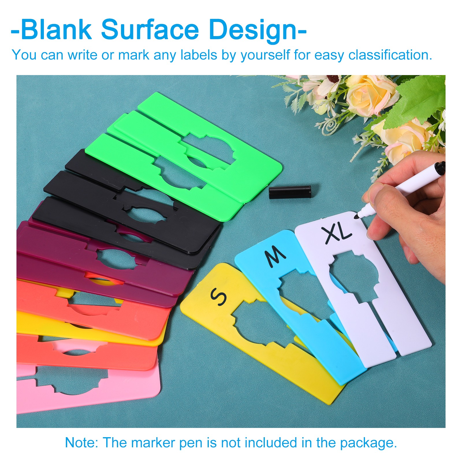 10pcs Clothes Dividers Clothing Rack Dividers Rectangle Separator Black