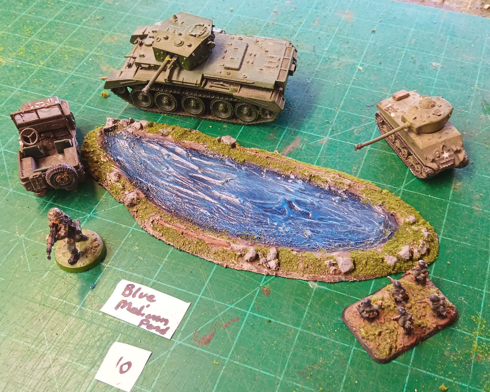 28mm 15mm Warhammer 40k,Bolt action FOW WW2 wargaming Medium Pond #10