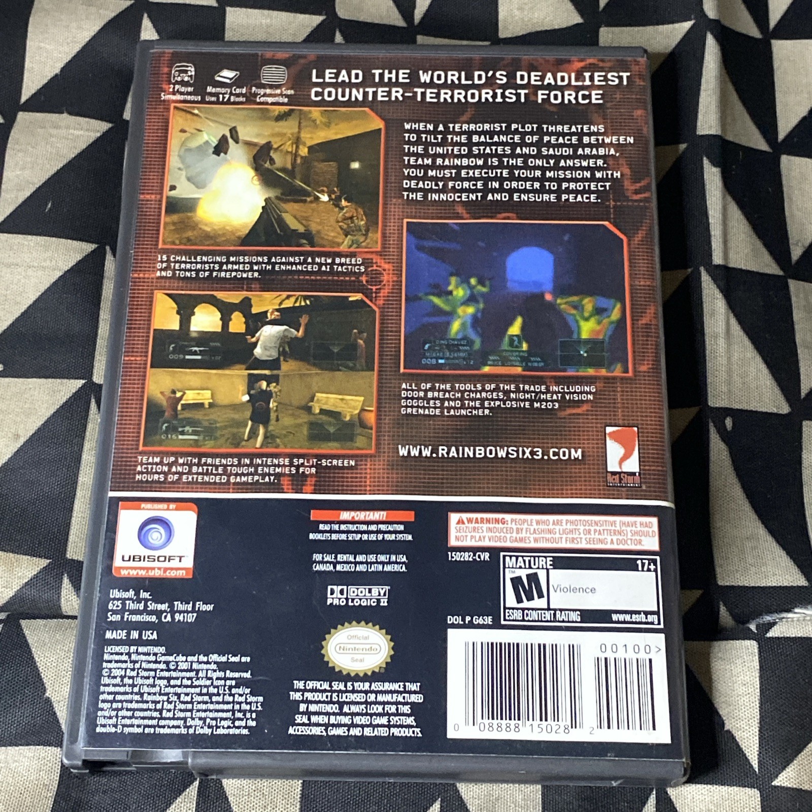 Tom Clancy's Rainbow Six 3 (Nintendo GameCube, 2004) Case Only (No Game)
