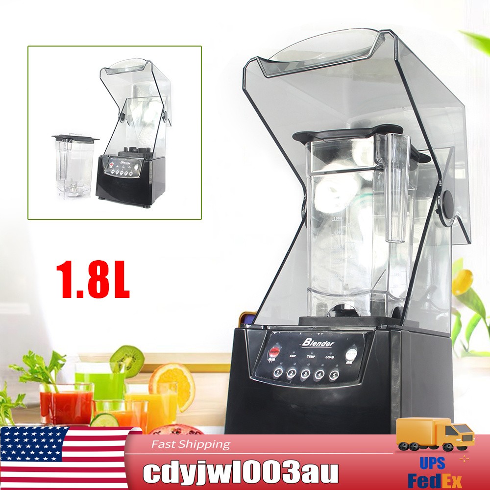 2600W Heavy-duty Commercial Blender With Shield Quiet Sound Enclosure 1.8L 110V