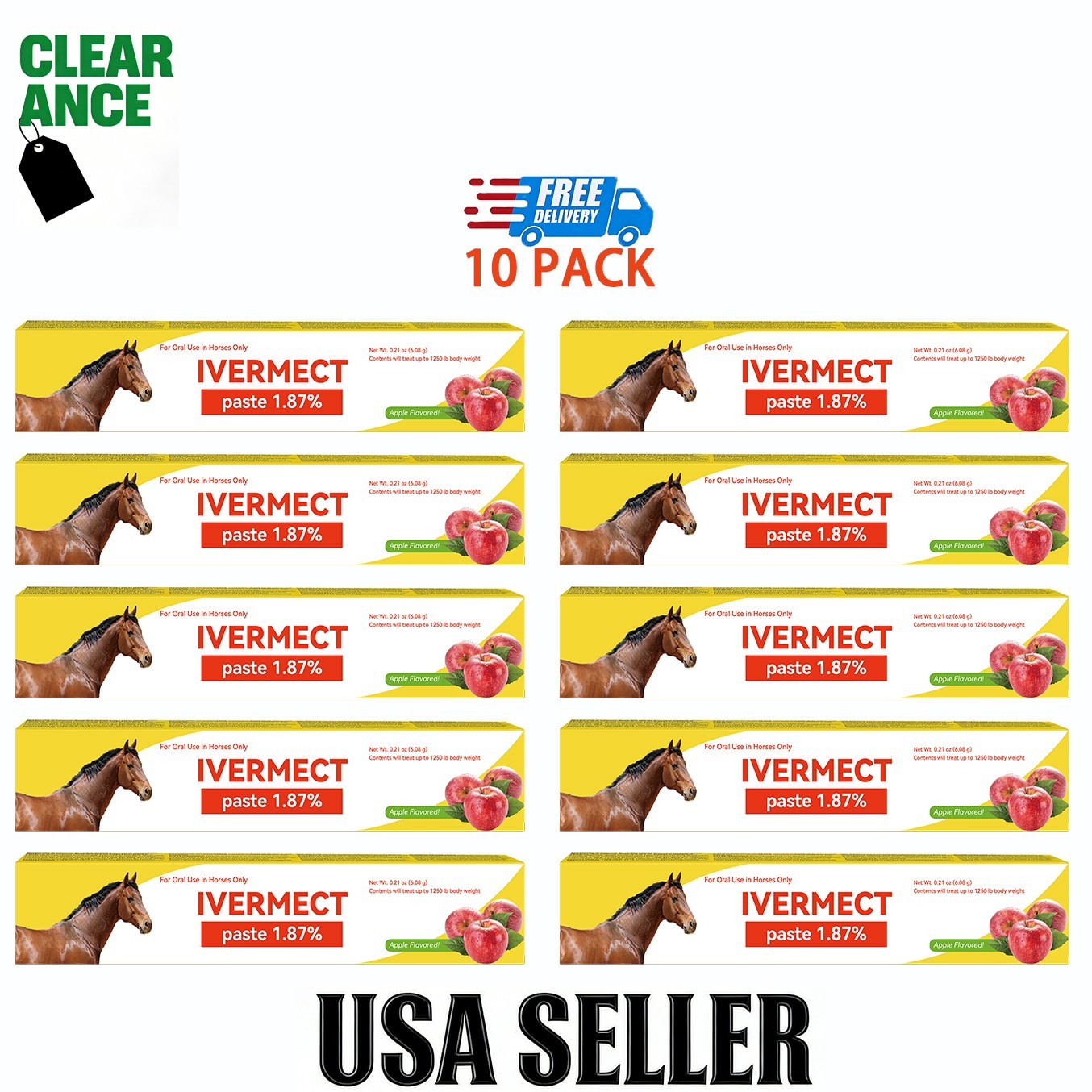 Professional 10 Pack Dewormer Paste for Horses - Broad Spectrum,  1/2028