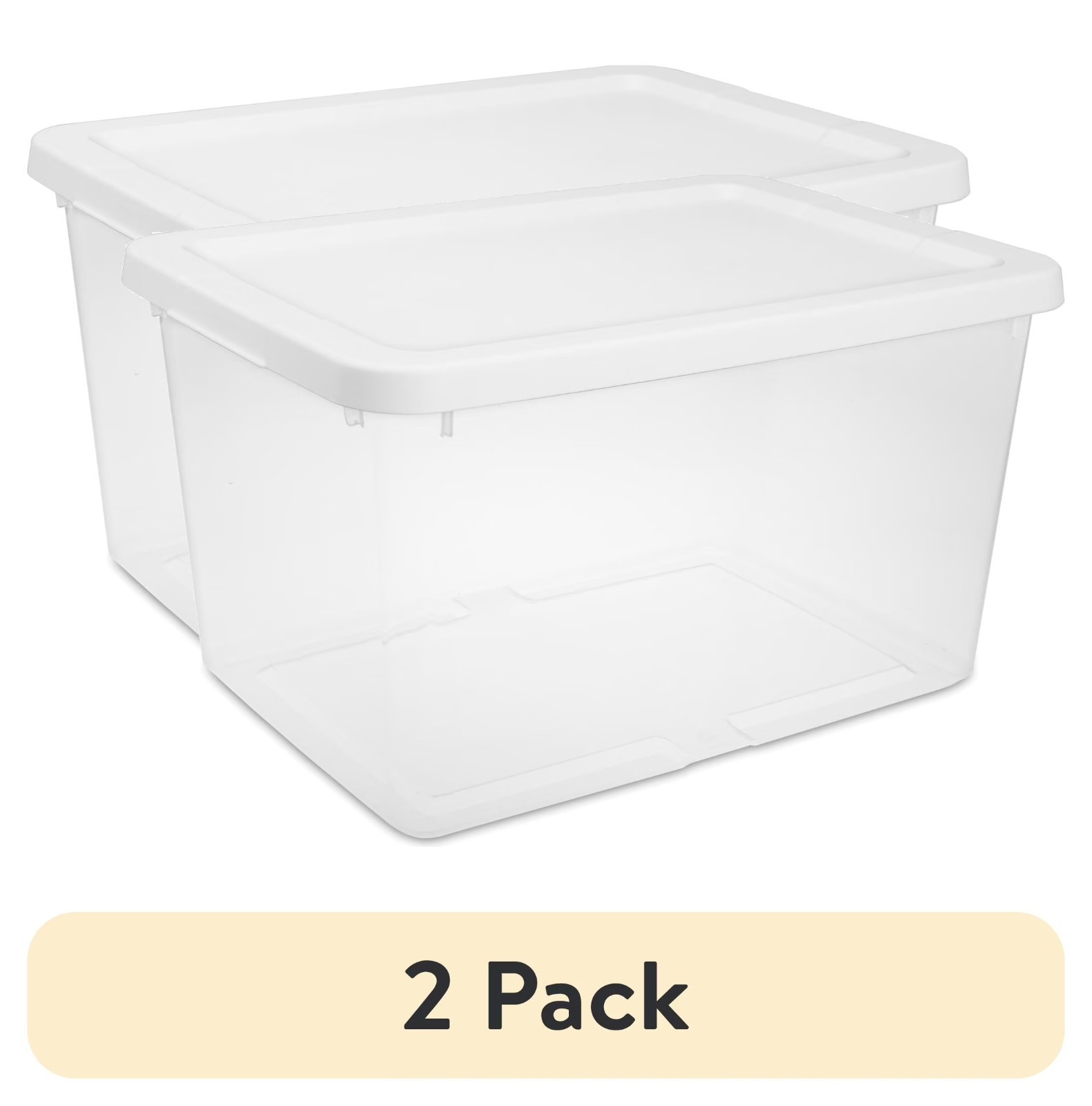 Sterilite 20 Quart Small Storage Bin Plastic Container with Snap On Lid 2pk