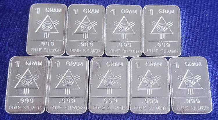 God Eye Individual 9 x 1g Grams .999 Fine Silver Bar 242095
