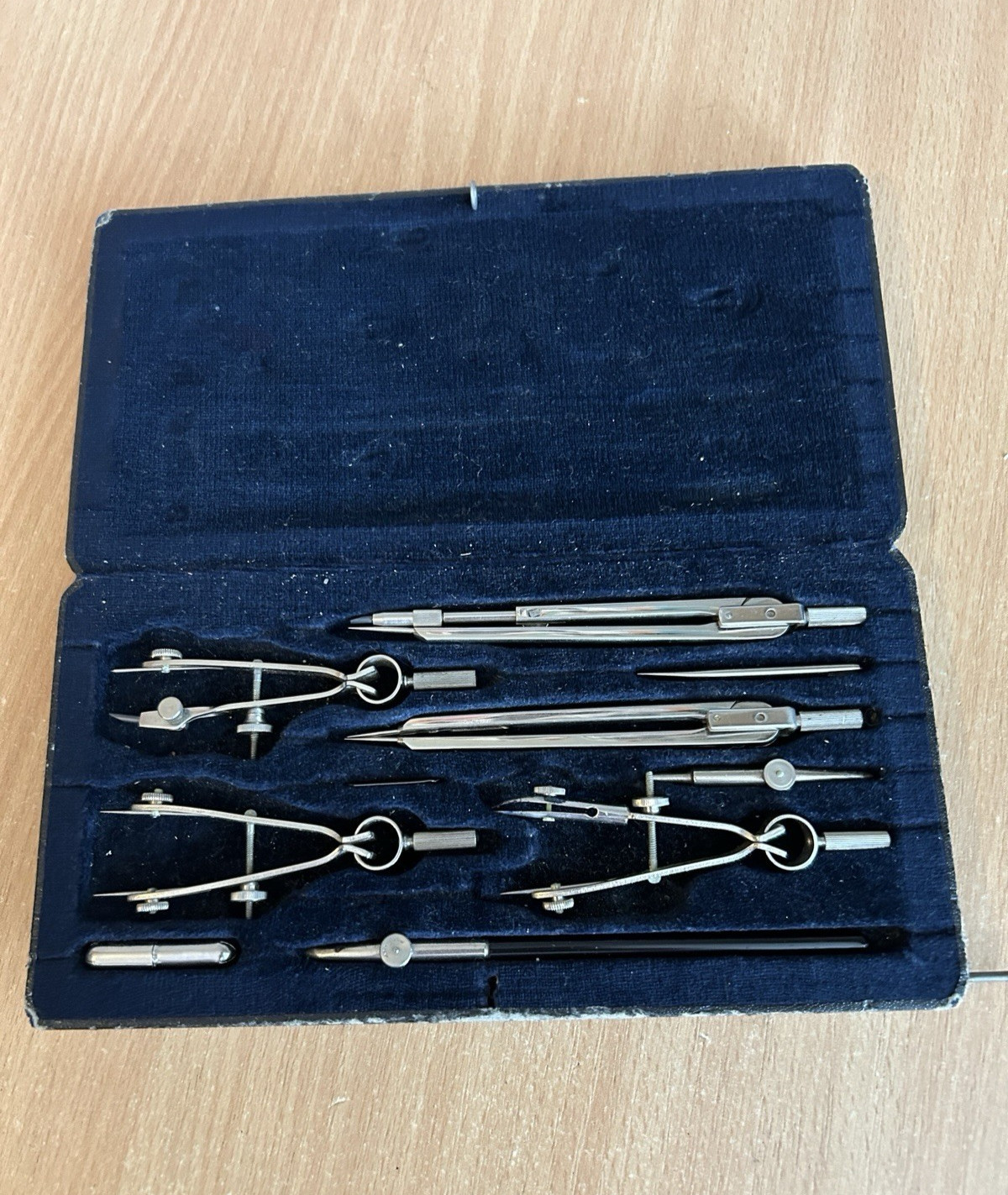 Vintage Eco Bra 212 Scientific Compass Drafting Drawing Set + Pull Pin Case