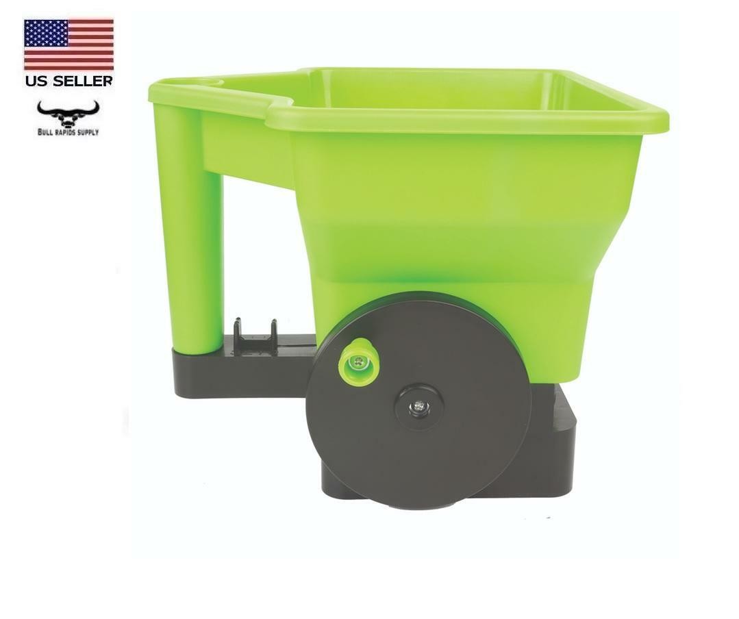 Handheld Broadcast Spreader 3qt. Hopper Adjustable Flow Fertilizer Seed Ice Melt