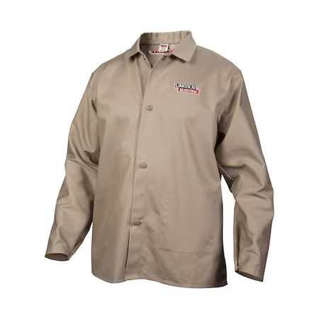 Lincoln Electric K3317-3Xl Welding Jacket, Cotton, 9 Oz, 30 In Length, Button