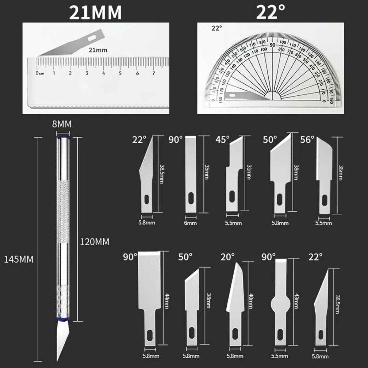 13Pcs Metal Carving Knife Set