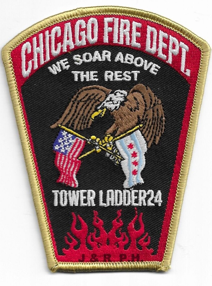 Chicago Hook & Ladder-24 "We Soar Above Rest", IL (3.5" x 4.5") fire patch