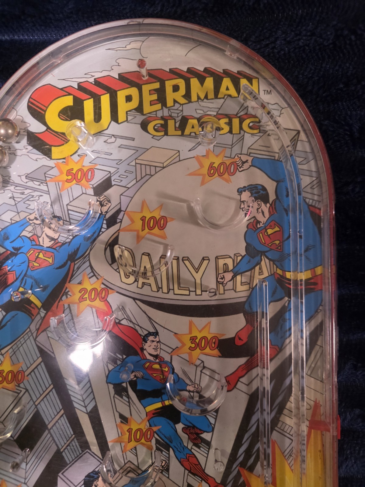 Schylling Superman Classic Mini Tabletop Pinball Machine Game