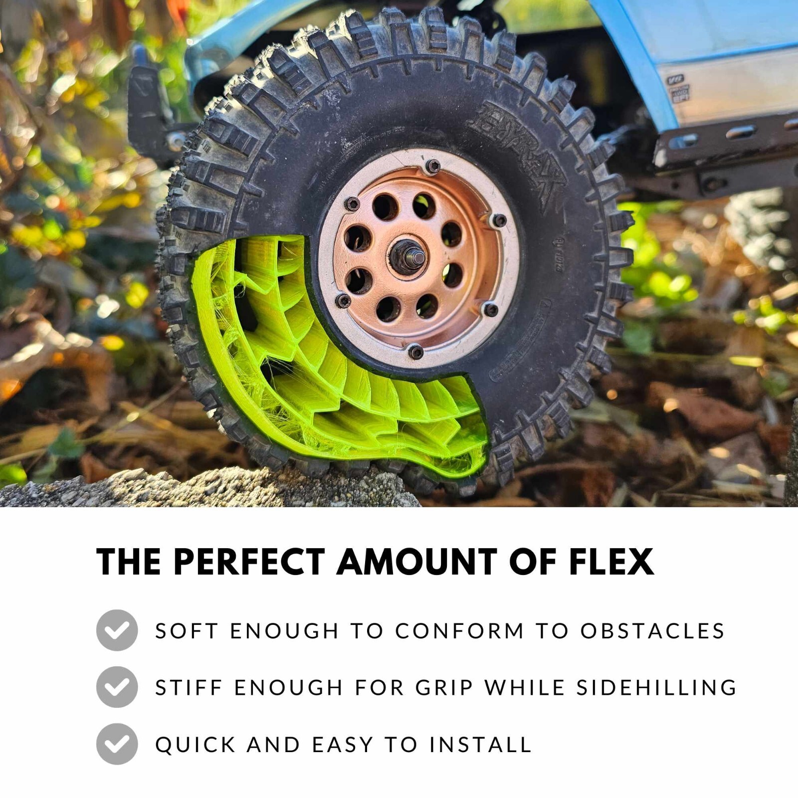 RC Crawler 3D Printed Tire Foam Inserts 2.2 Super Swamper - all 4 included !!
