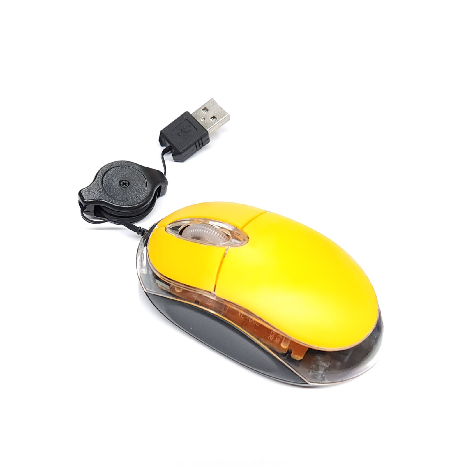 New Ultra Compact Retractable Cable USB Optical Mouse with Blue Led For CCTV DVR