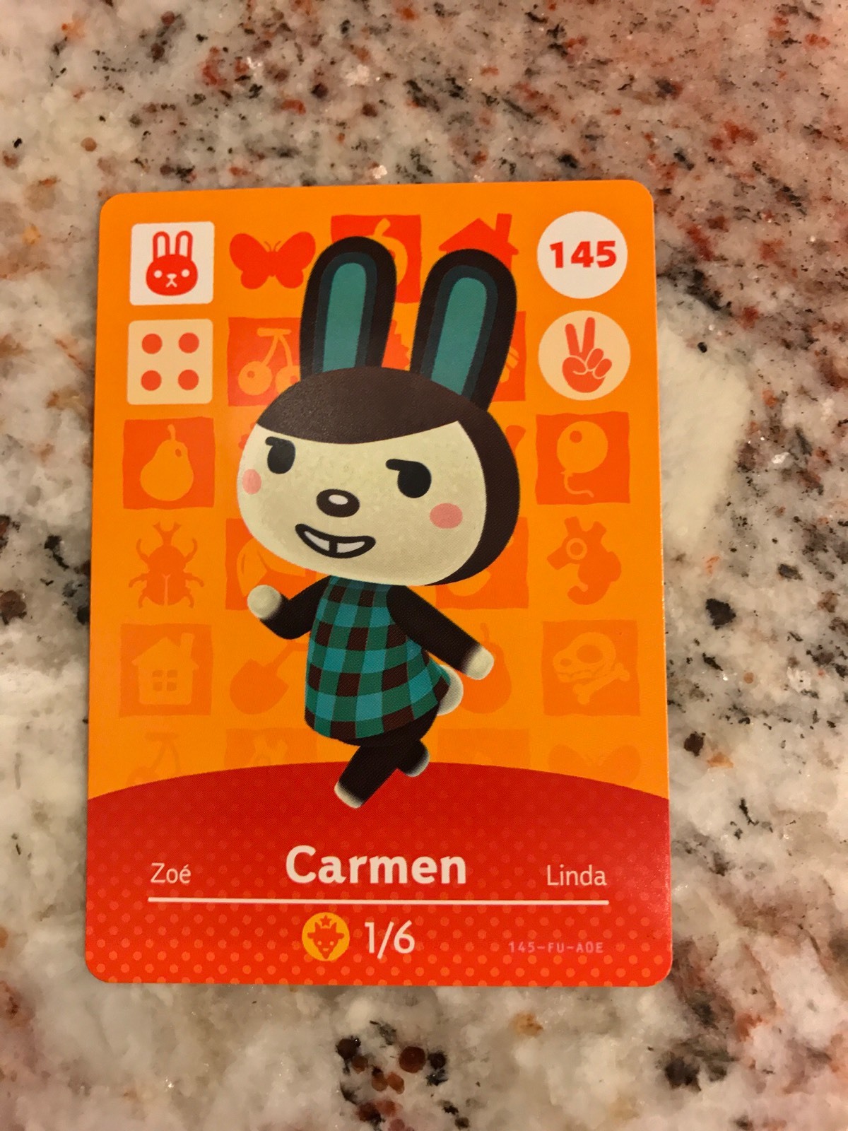 CARMEN #145 Animal Crossing Amiibo Authentic Nintendo Mint Card From Series 2