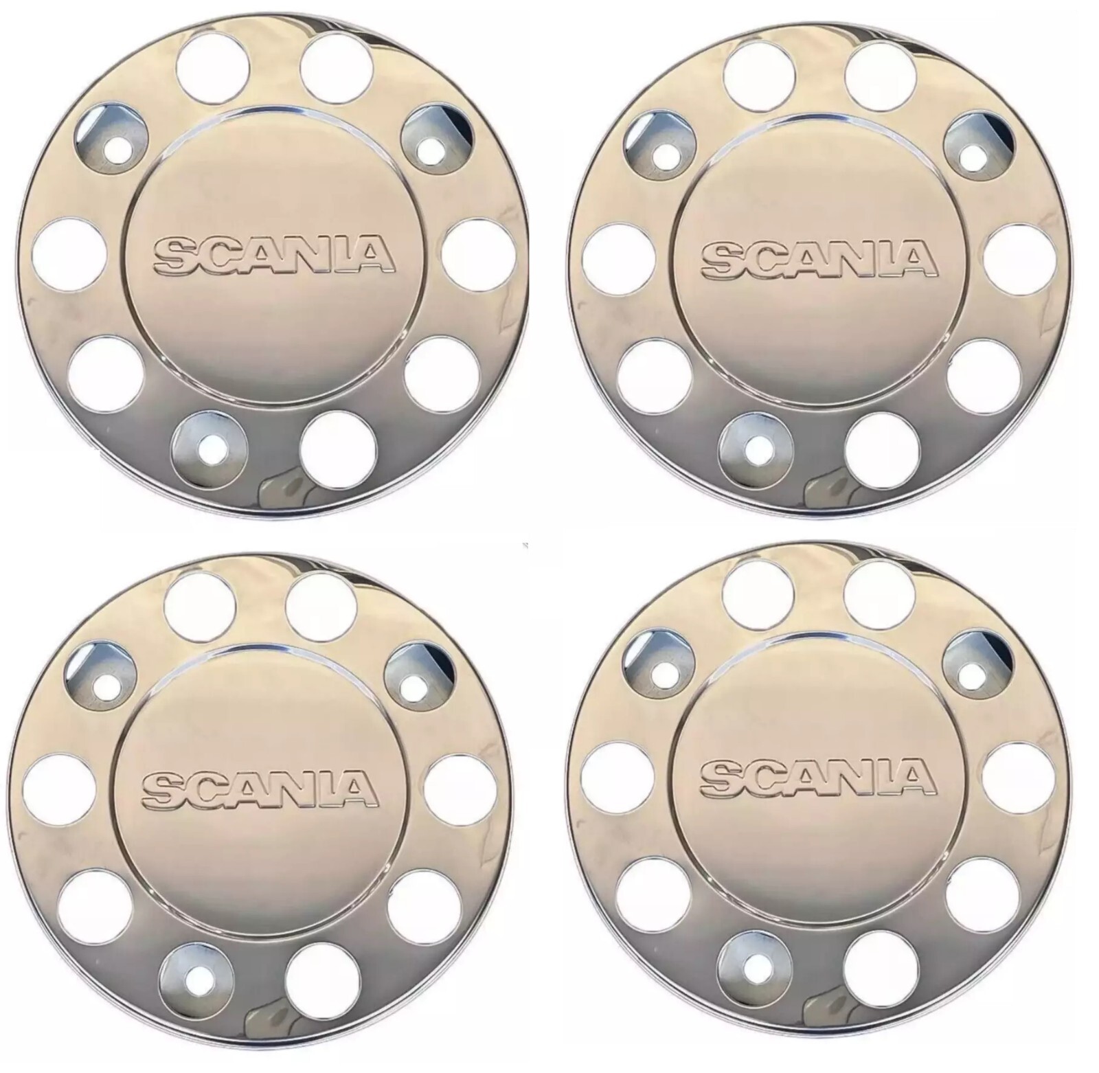 Stainless Steel Wheel Trims Covers 22.5" For Scania Truck And Bus 4 Pieces