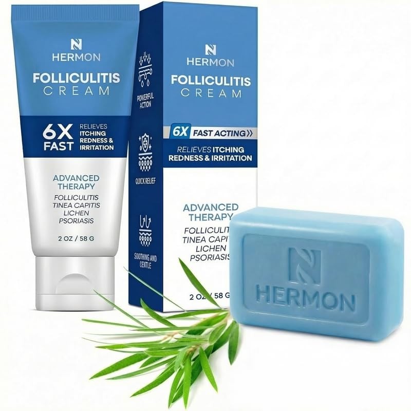 Hermon Folliculitis Treatment Cream & Antifungal 58g cream, standard soap bar