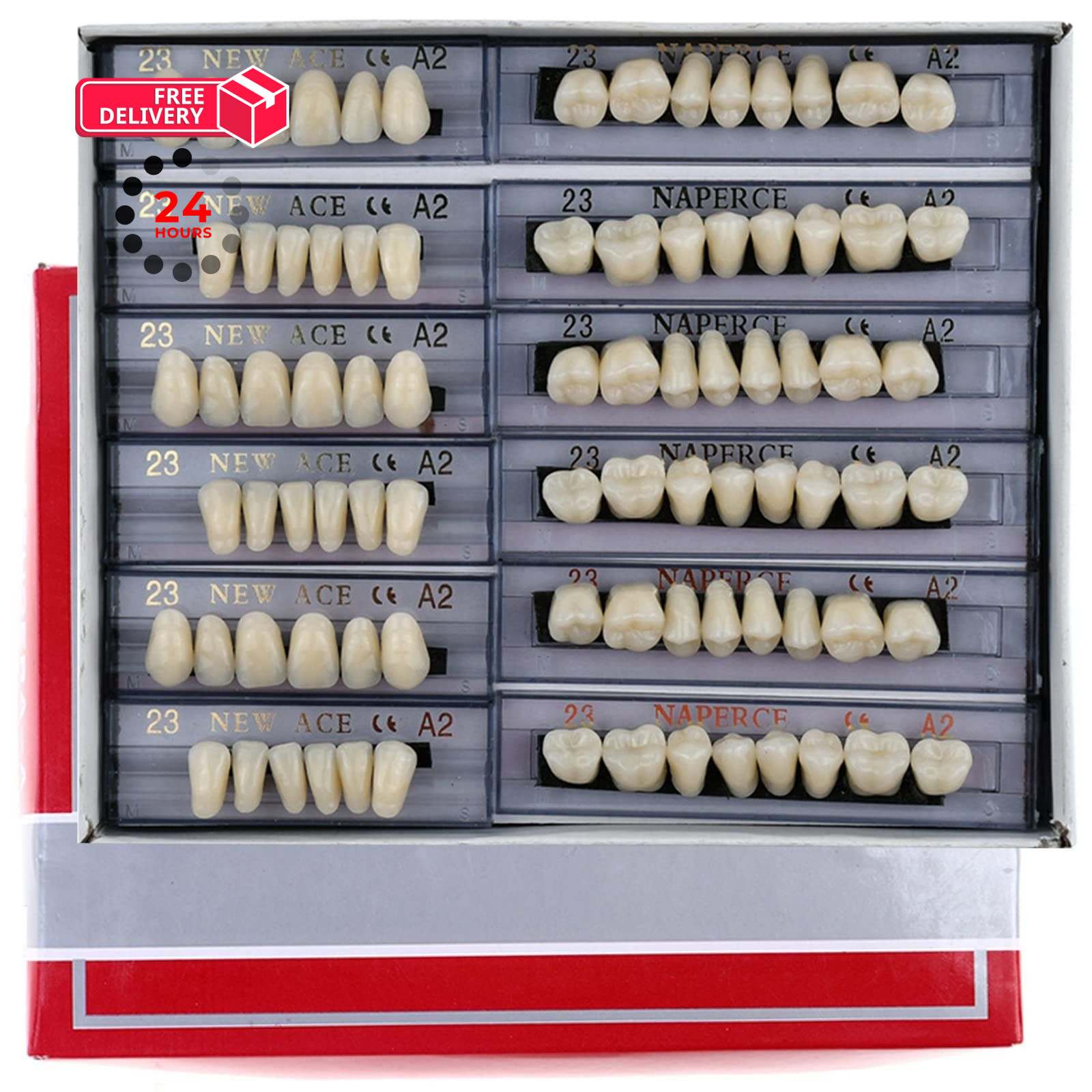168 Pieces False Teeth Dental Complete Acrylic Resin Denture Teeth, 6 Sets...
