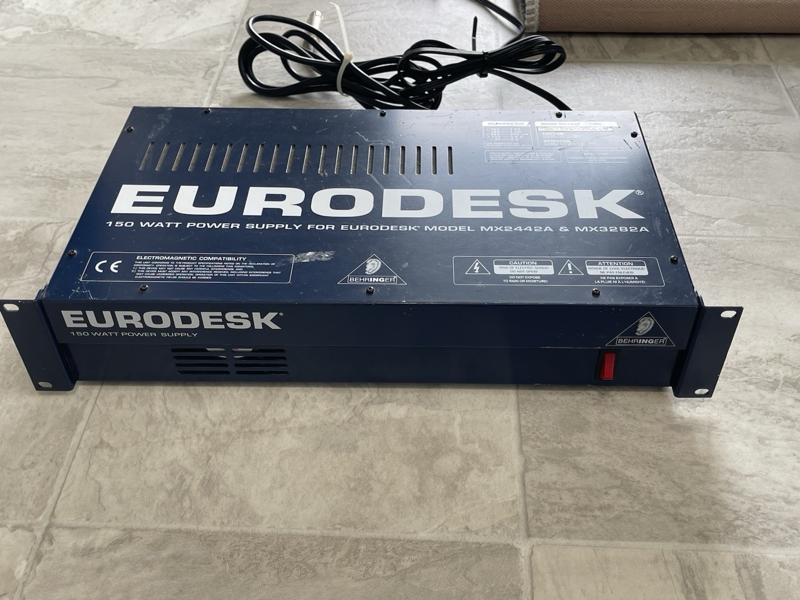 Behringer Eurodesk 150W Power Supply For Mixer MX2442A & MX3282A Tested Working