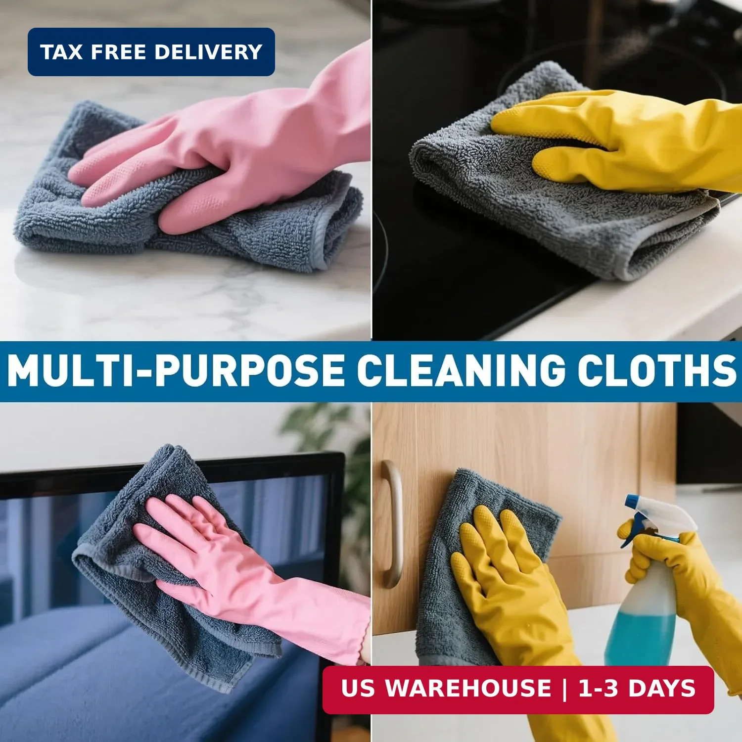 Gray Microfiber Cleaning Cloths Bulk Pack-50 Pack, Microfiber Towels Bulk towel