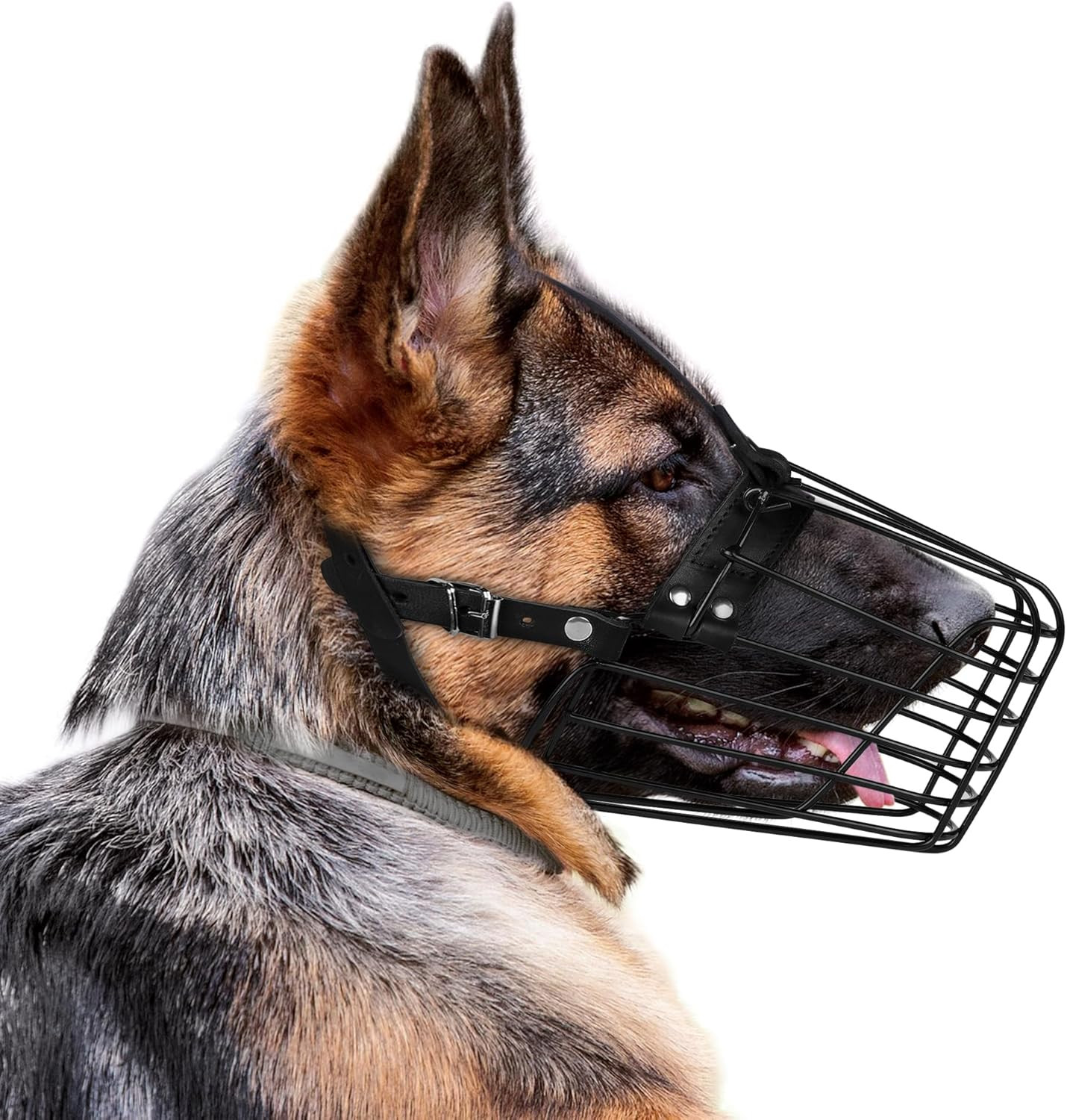 German Shepherd Dog Muzzle Metal Basket for Medium Large Dogs Adjustable Durable