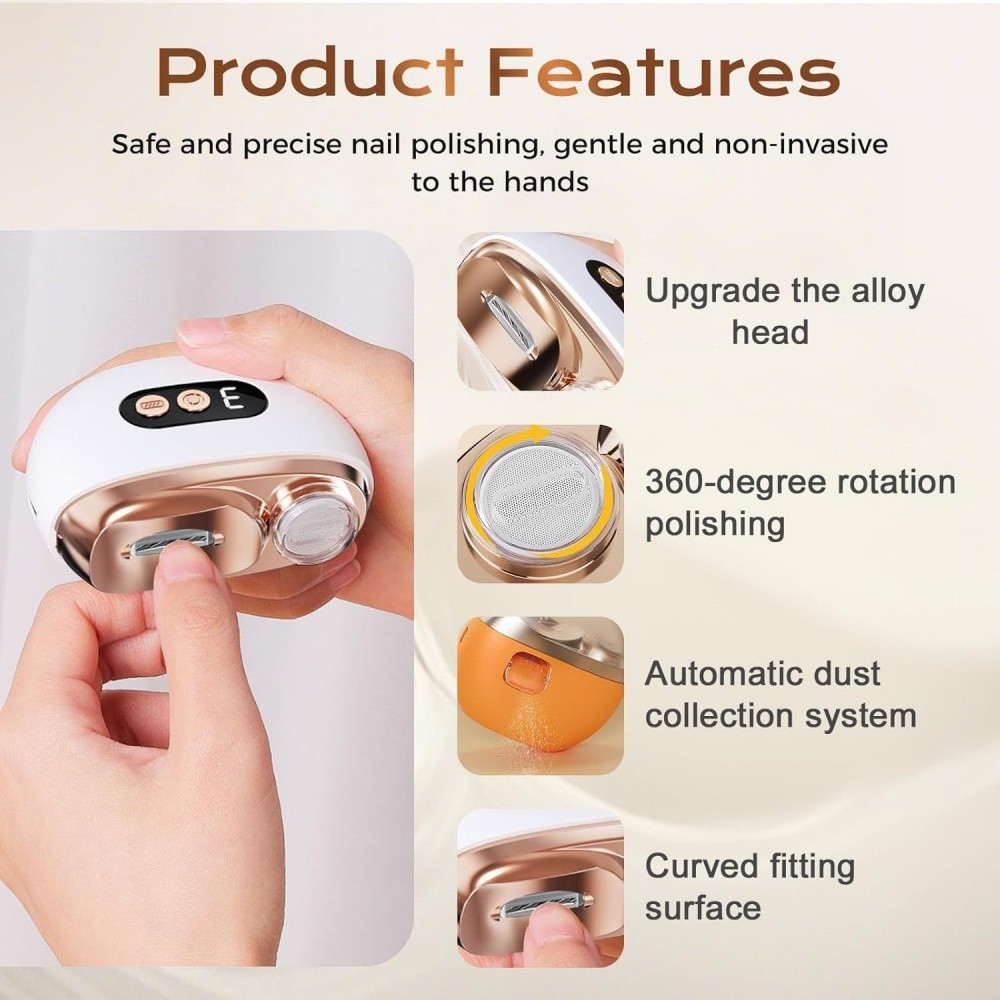 Automatic Electric Toe Nail Clippers Trimmer LED Light with 3 Adjustable Speeds