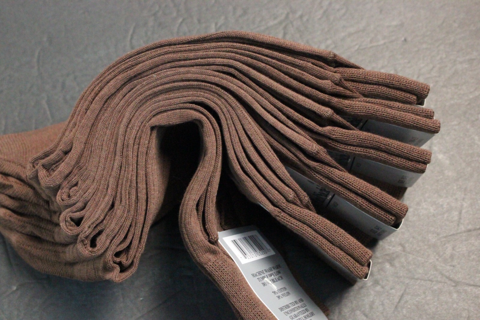 6 PAIRS MEN'S DRESS Work Socks SIZE 10-13 shoe 8-12 COTTON Brown tapue RIB