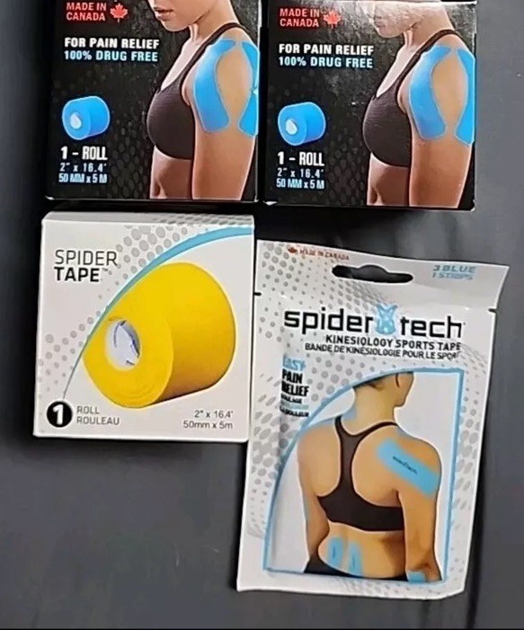 Kinesiology Spider Tech Therapeutic Sports Tape Blue & Yellow Healthy 8 Qty Read